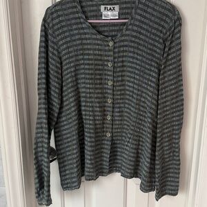 Vintage Flax Gray Plaid Button Down Shirt